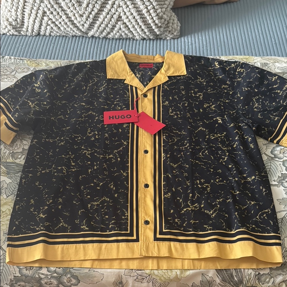 Small HUGO Boss Black and Yellow Men's Shirt $150